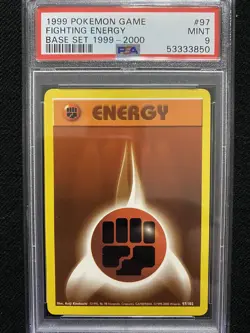 1999-2000 Pokemon Base Set 4th Print Fighting Energy 97/102 PSA 9 Mint - Image 1