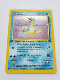 Lapras - 10/62 - HOLO - 1st EDITION - Fossil - Pokemon TCG - Played - Rare - Image 1