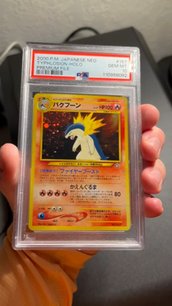 2000 Pokemon Typhlosion Holo Neo Premium File Genesis PSA 10 GEM MINT SWIRL! - Image 2