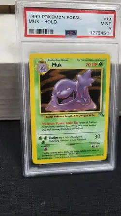 1999 MUK HOLO RARE FOSSIL POKEMON TCG PSA 9 MINT #13/62 - Image 4