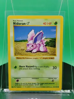 Nidoran 55/102 Shadowless Base Set Common 1999 English Pokemon TCG WoTC - Image 1