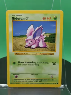 Nidoran 55/102 Shadowless Base Set Common 1999 English Pokemon TCG WoTC - Image 3