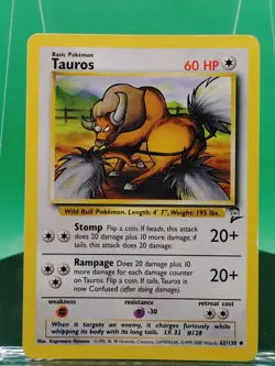 Tauros 62/130 Base Set 2 Set Uncommon 2000 English Pokemon TCG WoTC - Image 3