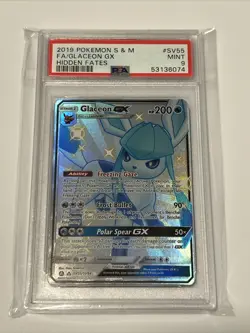 Pokemon TCG Glaceon GX Hidden Fates Shiny Vault PSA 9 - Image 1