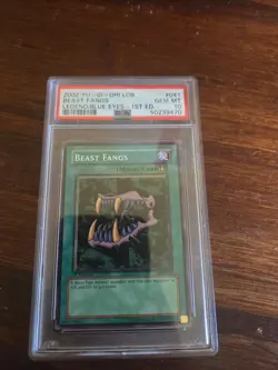 Yugioh Legend of Blue Eyes (LOB) 1st Edition Beast Fangs PSA 10 - Image 1