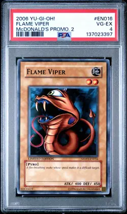 2006 YU-GI-OH! MCDONALD'S PROMO CARDS 2 #EN016 FLAME VIPER PSA 4 - Image 1