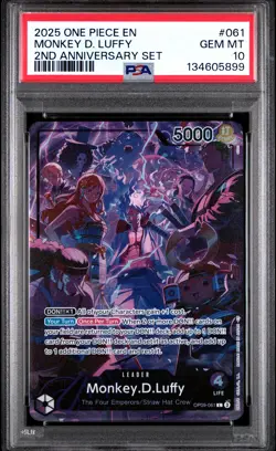 2025 ONE PIECE ENGLISH VERSION 2ND ANV SET #061 MONKEY D. LUFFY PSA 10 - Image 1