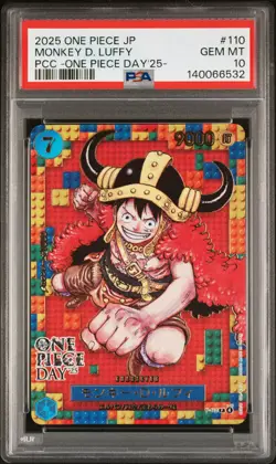 2025 ONE PIECE JPN PREMIUM CARD ONE PIECE DAY'25- #110 MONKEY D. LUFFY PSA 10 - Image 1