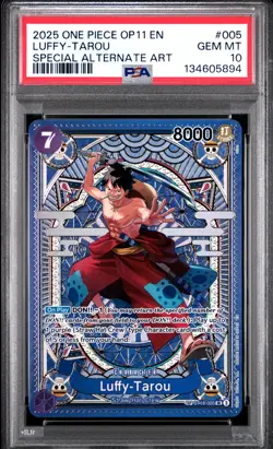 2025 ONE PIECE OP11-A FIST OF DIVINE SPEED #005 LUFFY-TAROU PSA 10 - Image 1