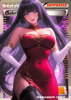 Sabrina Waifu Trainer Card | Pokemon Full Art Custom Ecchi Sexy Anime Holo SAR - Image 1