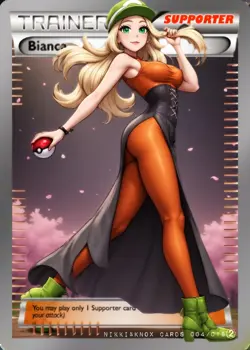 Bianca Waifu Trainer Card | Pokemon Full Art Custom Ecchi Sexy Anime Holo SAR - Image 1