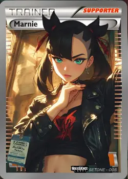 Marnie Waifu Trainer Card Pokemon Full Art Custom DIY Ecchi Sexy Anime Holo SAR - Image 1