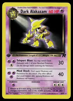 Pokemon Card - Dark Alakazam Team Rocket 18/82 Rare 1st Edition - Image 1
