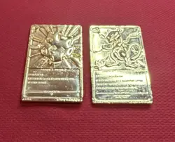 1999 Burger King Pokemon Trading Cards 23k Gold Plated Togepi & Mewtwo - Image 3