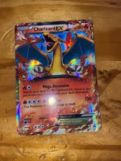 Pokemon TCG Charizard EX Black Star Promos Holo Card XY17 Damaged - Image 1