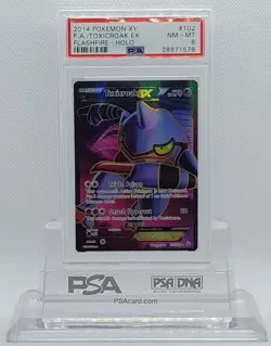 POKEMON FLASHFIRE TOXICROAK EX #102 FULL ART HOLO FOIL CARD PSA 8 NM-MT #* - Image 2