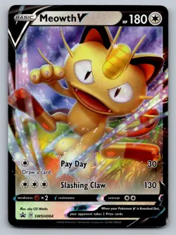 Pokemon Meowth V Promo SWSH: Sword & Shield Promo Cards SWSH004 NM - Image 1