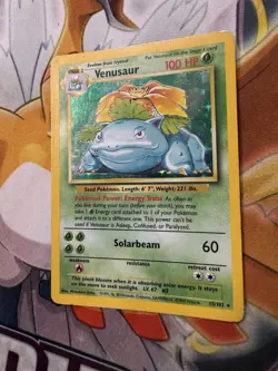 Venusaur 15/102 Base Set Holo WOTC Pokemon Card MP - Image 2