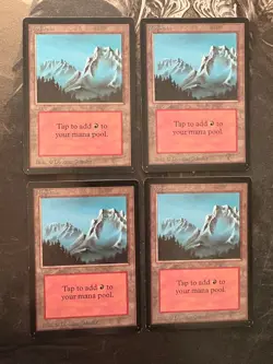 *** BETA Mountain (B - Blue Sky) x4 *** EX-NM! - DUTY FREE - MtG Magic - Image 1