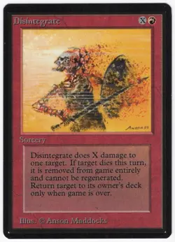 Disintegrate 1993 Limited Edition - Beta Red Common Sorcery MTG NM AZ2 - Image 1