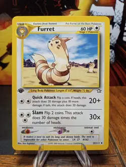 2000 Pokemon 1st Edition Neo Genesis Furret #35 - Image 1