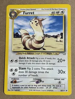 Pokemon TCG Neo Genesis Furret 25/111 Never Been Played - Image 1