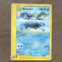 Pokemon Blastoise 037/165 Expedition Base Set Regular Rare 100HP Stage 2 - Image 1
