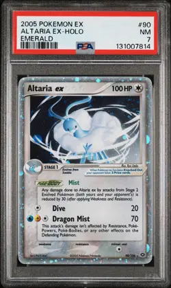 2005 POKEMON EX EMERALD #90 ALTARIA EX-HOLO PSA 7 - Image 1