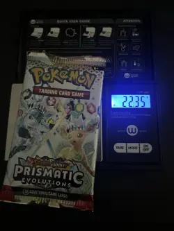 22.35g VERY HEAVY Prismatic Evolutions Pokemon Sealed Booster Pack New - Image 1