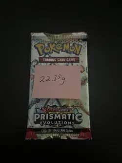 22.35g VERY HEAVY Prismatic Evolutions Pokemon Sealed Booster Pack New - Image 3