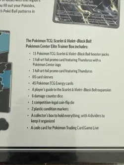 Pokemon Black Bolt Elite Trainer Box ETB Pokemon Center Exclusive S&V New Sealed - Image 4
