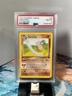 Pokemon TCG Jungle 1st Edition Marowak 39/64 Uncommon PSA 8 NM-MT - Image 1