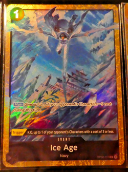 ONE PIECE ENGLISH CARD HOLO GAME CARTE ICE AGE OP02-117 ALT EN MINT - Image 1
