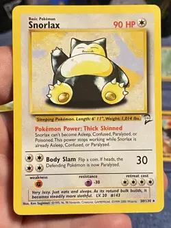 Pokemon TCG Snorlax 30/130 Base Set 2 Regular Rare Card NM - Image 1