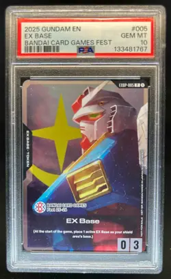 2025 Gundam EX Base Bandai Card Games Fest #EXBP-005 PSA 10 - Image 1