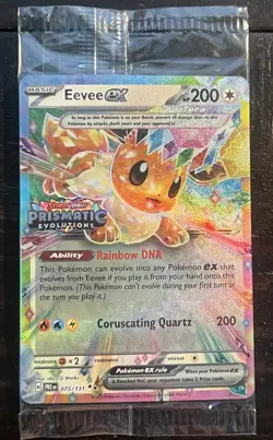 Pokemon TCG Eevee ex - 075/131 (Prismatic Evolutions Stamp) Promo Card SEALED - Image 3