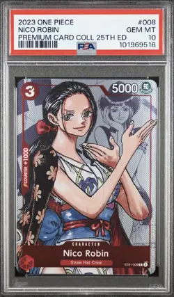 PSA 10 Nico Robin Sunday One Piece Premium Card 25th Anniversary 008 English #3 - Image 1