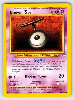 Unown T 88/105 2002 Neo Destiny Pokemon Card TCG WOTC Vintage Nintendo - Lp/Mp - Image 1