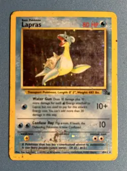 Lapras 10/62 Fossil Holo Pokemon Card See photos Read - Image 1