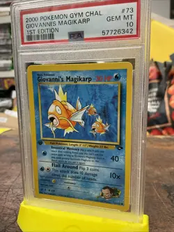 2000 POKEMON GYM CHALLENGE 1ST Edition GIOVANNI'S MAGIKARP PSA 10 Card #73 VTG - Image 2