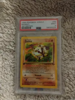 1999 Mankey Pokemon TCG Jungle Card #55/64 First Edition PSA 9 - Image 1