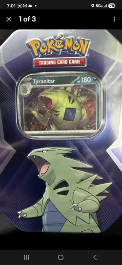 Pokemon TCG Mighty Mysterious Tyranitar Tin & Promo Card - Factory Sealed - Image 1
