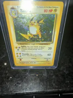 Pokemon TCG Base Set Raichu Holo Card 14/102 Unlimited Holo Rare - Image 1
