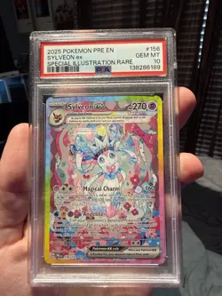 Pokemon TCG Prismatic Evolutions Sylveon EX Card #156 PSA 10 Gem Mint - Image 1