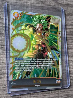 Broly FB08-122 Secret Rare Saiyan's Pride Dragon Ball English Card Fusion World - Image 3