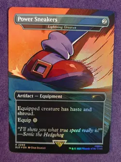 MTG - Secret Lair - Sonic: Turbo Gear - Power Sneakers - FOIL - Image 1
