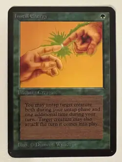 Magic the Gathering MTG Alpha Instill Energy NM (Beta Bob) - Image 1
