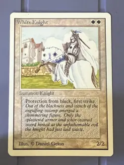 Magic the Gathering MTG Unlimited White Knight NM (Beta Bob) - Image 1