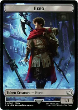 Hero (0007) / Treasure Double-Sided Token (Foil) - Final Fantasy - MTG - Image 1
