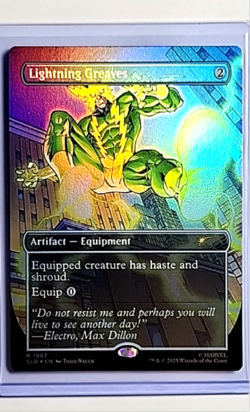 MTG Magic The Gathering SLD Secret Lair Borderless Foil #1987 Lightning Greaves - Image 1
